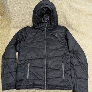 Spyder Mens Nexus Med  Black Hooded Puffer Quilted Jacket Water Resistant used